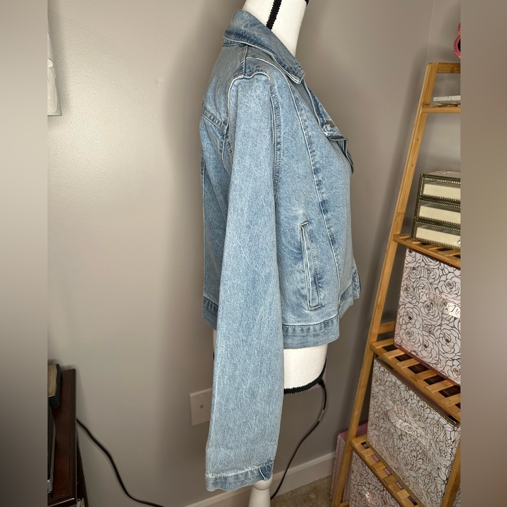 Steve Madden Denim Moto Jacket - Picture 4 of 9